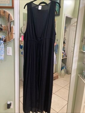 Swim coverup Kona Sol Black Sleeveless Maxi  coverup with adjustable waist